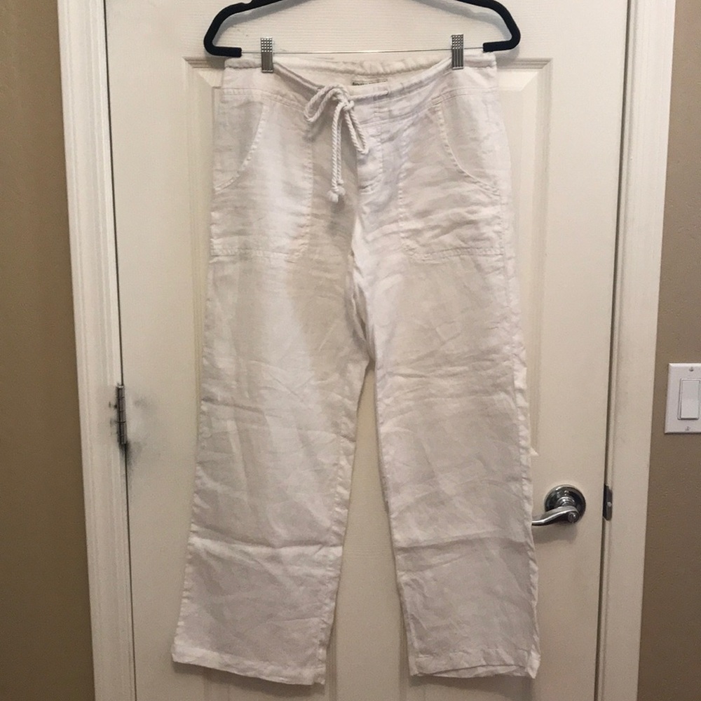 Banana Republic White Linen Beach Pants